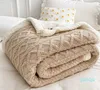 Fleece Plaid Blanket Adults Kids Double Sided Thick Wool Blankets Duvet Sofa Bed Cover