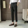 Garnitury męskie wiosna letnia elastyczna talia stała kolorowy kombinezon Pants Mężczyźni odzież 2023 Koreańska Slim Fit Casual Business Formal Wear Office