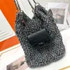 DHgate Sac à bandoulière de luxe Designer Grande couette Sac tissé Femmes Sac en cuir de vachette Sac à dos en métal Sac à dos Designer Sac fourre-tout de luxe Sac à dos Mini derme à emporter