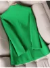 Damskie garnitury Blazers Kobiety Formal Blazer Ladies Kobieta pomarańczowa czarna zielona zielona kratona z długim rękawem pojedynczy piersi płaszcz kurtki na jesień zima 231108