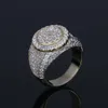 Designer Jewelry Amuse round shape brazilian designs jewelry 18k gold plated zirconia micro pave chunky rings for men male