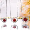 Подвески в форме сердца, 2 муассанита, ожерелье для женщин, стерлинговое серебро S925, подарок на годовщину свадьбы, ювелирные украшения