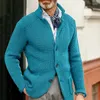 Maglioni da uomo Wepbel Maglioni Cappotti da uomo Colletto alla coreana Cardigan lavorato a maglia Cappotto autunnale Tasche a maniche lunghe Casual Capispalla monopetto