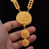 Oorbellen ketting 24k gouden kleur sieraden sets voor vrouwen meisje ketting oorbellen India bruiloft Ethiopische sieraden set 230408