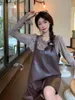 Casual Dresses Large Size Women's Brown High-Grade Temperament Leather Short And Long Suspender Skirt Undershirt Set Fat Girl
