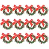 Dekoratif Çiçekler 12 PCS Yeşil Yapay Çiçek Straw-Ring Peçete Yüzüğü Noel Yay Simülasyon Mini Kırmızı Berry Çam Konisi Garland Xmas Party