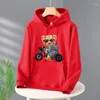 Felpe con cappuccio da uomo stampa orso moto per pullover a maniche lunghe moda felpe con cappuccio unisex casual streetwear tessuto