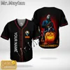 Casual shirts voor heren Halloween Horror Charaters Custom Name Baseball Jersey Shirt 3D Gedrukte heren Hip Hop Tops-66