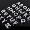 ملحق الياقات الكلاب 8 مم 10 مم A Z Rhinestone Slide Letter Charms for DIY PET NAME CAT PET