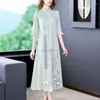 Etniska kläder 2023 kinesisk traditionell chiffong aodai qipao klänning kvinnor vintage casual daglig elegant parti vestidos