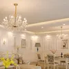 Ljuskronor American Living Room Crystal Chandelier French Candle Bedroom Lamp High End Study Reading European Princess