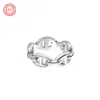 New Arrive Fashion h Letter Rings Jewelry S925 Silver Ring Heart-shaped Letters Double Heart Female for Woman Gift