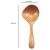 Spoons 2 Pcs Wooden Soup Ladle Long Handle Spoon Wood Scoop Kitchen Serving Rice For Fruit Mixing