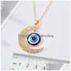 Pendant Necklaces Fashion Turkish Evil Eyes Pendant Necklace For Women Vintage Bohemian Devil Choker Necklaces Girl Party Minimalist J Dhnpm