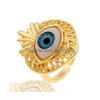Band Rings Fashion Gold Evil Blue Eye Band Rings Adjustable Simple Style Tail Ring Copper Jewelry Gift For Men Drop Delivery Jewelry R Dh4U0
