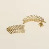 Stud Earrings Asymmetry Leaf For Women Stainless Steel Gift Luxury Korean Style Industrial Piercing Punk Jewelry Alternative