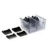 Chains Grid Base Storage Box For 8Pcs Hair Clipper Trimmer Limit Comb Guide Barber Tool Combs