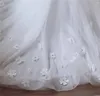 Mädchenkleider, weißes Blumenkleid, Tüll, flauschig, bodenlang, Spitze, Applikation, Vintage, elegant, für kleine Kinder, Heilige Kommunion, Geburtstag