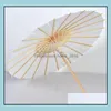 Parapluies 60pcs Parasols de mariage de mariée Papier blanc Articles de beauté Chinois Mini Craft Parapluie Diamètre 60cm Sn4664 Drop Livraison Accueil Dhys5