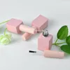 Storage Bottles 11ml Pink/Black/White Empty Nail Polish Glue Contaiers Glass Gel Packing With Brush Bar Square Wholesale