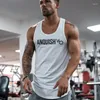 Herrtankstoppar sommar streetwear casual topp bomull jogger gym fitness singlets sportkläder träning män kläder väst manlig undertröja