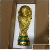 Outros Home Garden Artes e Artesanato Europeu Resina Dourada Troféu de Futebol Presente Mundial Troféus de Futebol Mascote Home Office Decoração Dro Dhs3O