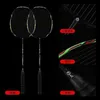 Rakiety badmintona 2 szt. Pełny światłowód ultralight Rakiet Badminton Zestaw Training Sports Sport Sports Profesjonalny ofensywny Padel 4U rakiet rakiet 231108