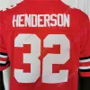 Camisas de futebol 2021 New Ohio State Buckeyes Football Jersey 32 TreVeyon Henderson NCAA College Vermelho Tamanho Jovem Adulto