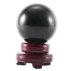 Tapestries 80MM Natural Black Sphere Large Crystal Ball Healing Stone With Base