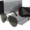 Designer barnglasögon solglasögon modemärke flygare solglasögon män kvinnor glasögon polariserade UV400 skyddande spegel metall ram glasögon med låda