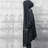 Giacche da uomo Cardigan lungo con cappuccio stile giapponese scuro giacca a vento da uomo personalità asimmetrica punto croce mantello coatzln231108