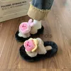 Pantofole da donna Cute Loopy Pantofole di peluche 2023 Autunno Inverno Genitore Bambino Sandali in cotone Donna Antiscivolo Caldo Home Wear Scarpe con plateau in pelliccia J1108