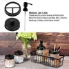 Bath Accessory Set Mason Jar Bathroom Accessories Lids Set(4Pcs) Toothbrush Holder Apothecary Storage Jars For Regular Mouth