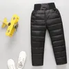 Broeken voor meisjes, jongens, winterbroeken, katoenen gewatteerde dikke, warme broek, waterdichte skibroek, elastische hoge taille, baby-jongenbroek 100-150 231108