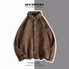 Vestes pour hommes ample grande chemise en Tweed printemps tendance à manches longues décontracté Harajuku Style Antique haut Hiphop la liste