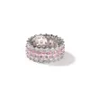 Bijoux de créateur Hip Hop bague bijoux pour femmes en laiton Bling rose ovale diamant anniversaire fête cadeau anneaux bijoux