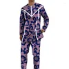 Men's Tracksuits Nigerian Style Long Sleeves Sets Modern Design Print Wedding Groom Suits African Fashion Party Wear