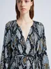 Robes décontractées Proenzaschouler imprimé serpent crêpe de robe chemise chinoise jupe longue