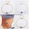 صندل حافي القدمين 2021 Bohemian Beads Sanklet Bracelet for Women Leg chain Blue Evil Eye Elet Evilant Summer Beach Foot Jewelry Dro Dhgarden DH3AP