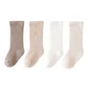 Calcetines para niños 4 pares/lote de calcetines hasta la rodilla para bebés y niñas, calcetines huecos de verano, medias finas de malla para princesas nacidas para niños 230408