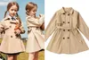 meisje kleedt jas bruine kleur babyjongen mode winter warme jassen katoen materiaal kind trenchcoats 90-160 cm