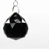 Chandelier Crystal Top Quality 10PCS/lot Black 30mm K9 Faceted Balls (Free Rings) Glass Sparkle Pendants/ Lamp Parts