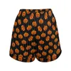 Pantaloncini da donna Zucca di Halloween Elastico in vita a righe Stampa personalizzata con tasche Pantaloni corti oversize estivi carini Pantaloni casual