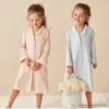 Pijamas verão meninas camisa vestido princesa turndown colarinho sleepshirts camisolas.