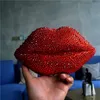 Shoulder Bag Red Lips Clutch High Quality Ladies Acrylic Chain Bolsa Evening Shape Purse 230404