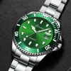 Mostro d'acqua verde Fantasma dell'acqua calendario moda orologio luminoso da uomo business dal vivo cinturino in acciaio orologio al quarzo completamente automatico non meccanico