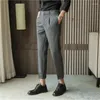 Garnitury męskie wiosna letnia elastyczna talia stała kolorowy kombinezon Pants Mężczyźni odzież 2023 Koreańska Slim Fit Casual Business Formal Wear Office