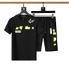 Heren trainingspakken Hot hoge kwaliteit mode zomer sportkleding shirts met korte mouwen joggingpakken hardloopkort pak 4XRW