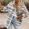 Women's Jackets Fall And Winter Fashion Explosion Tops Plaid Buttons Facecloth Tweed Blend High Quality Shirt Jacket