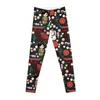 Calças ativas Miriade de Japanais em cinza escuro - infinidade de motivos japoneses kawaii Leggings ioga ginástica para legins w